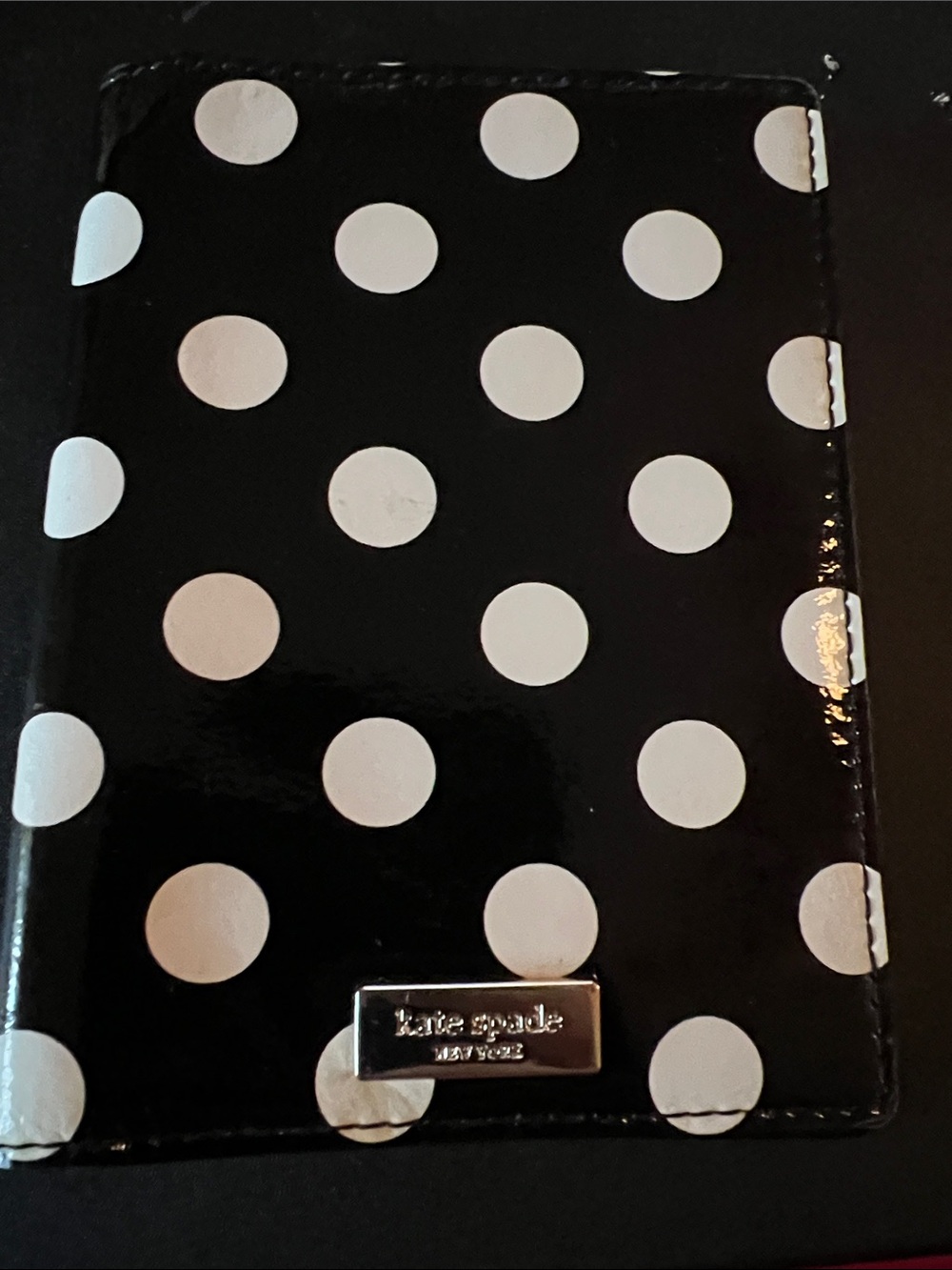 Kate spade is wallet passport cover holder polka dots